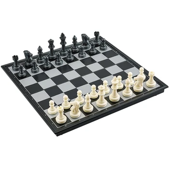 Шахматы Средние и большие Магнитные Черно-белые Шахматы, Складная Шахматная доска, Детские Студенческие тренировочные соревнования, Шахматы