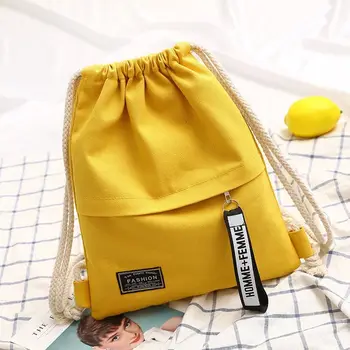 Холщовый рюкзак на шнурке, Модная Школьная сумка для Спортзала, Повседневный рюкзак на шнурке, Школьный рюкзак для женщин-подростков